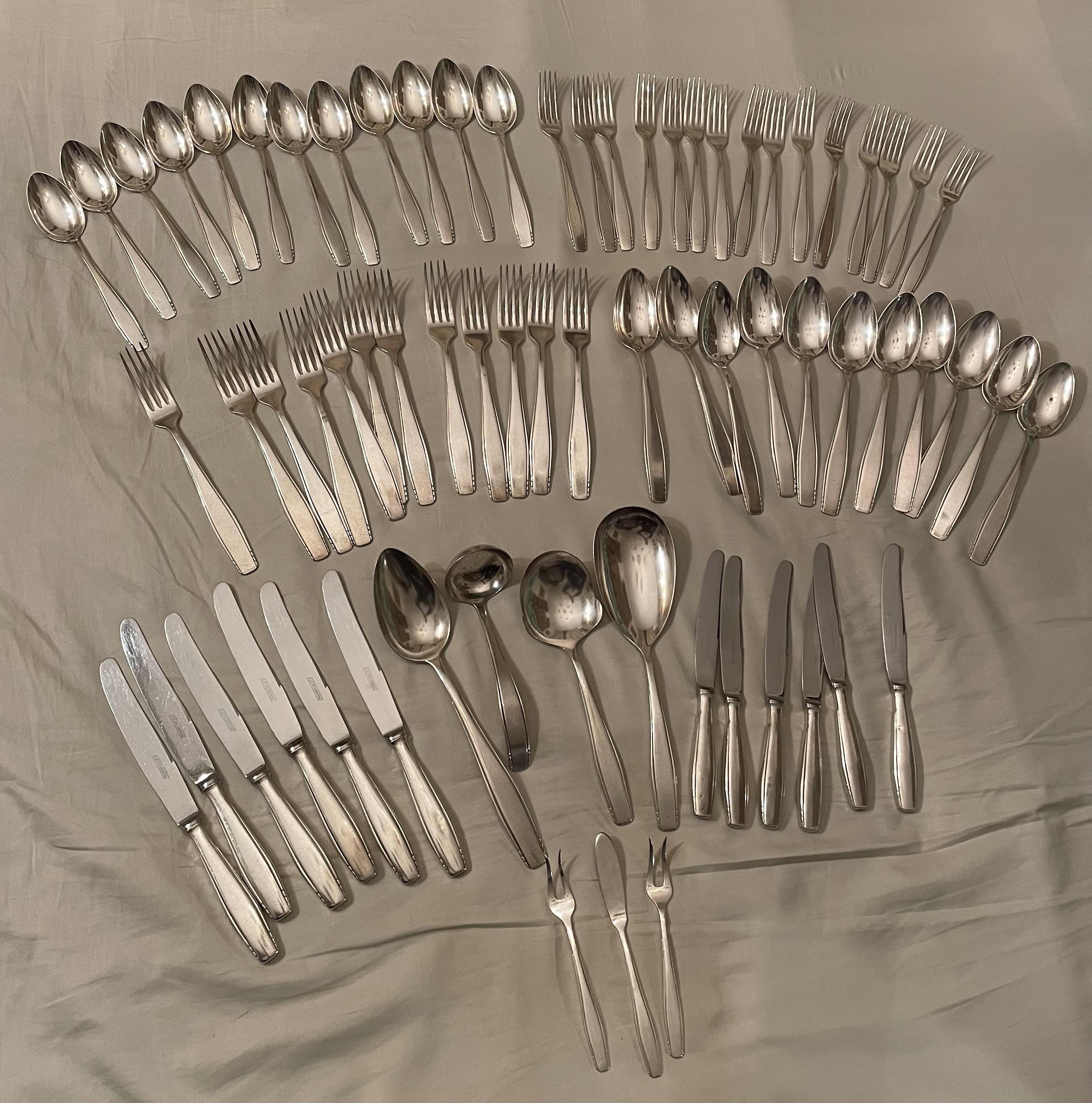 Georg Nilsson - 69- delig set bestek Gero mod 692 (Gentle), ontwerp Georg Nilsson 1933- 1958 kopen? Bied vanaf 333!