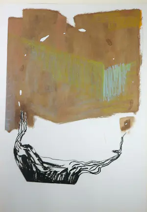 Hans Bossmann - Krijt op papier, Zonder titel - Ingelijst kopen? Bied vanaf 60!