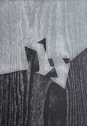 Franz Eggenschwiler - Donnerpfeile II, 1992 - Originele houtsnede, handgesigneerd kopen? Bied vanaf 80!