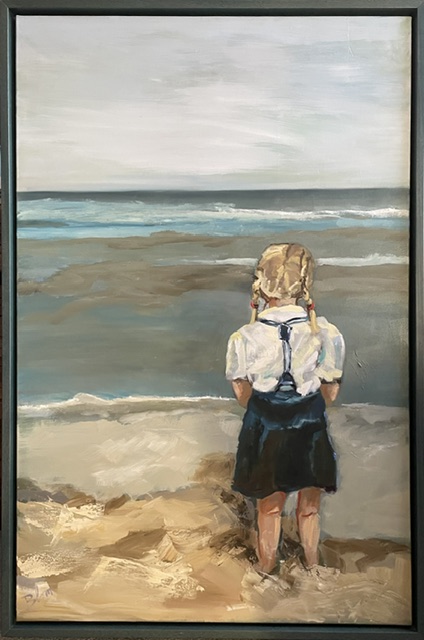 Leida Blom - Beach Girl - Olieverf kopen? Bied vanaf 195!