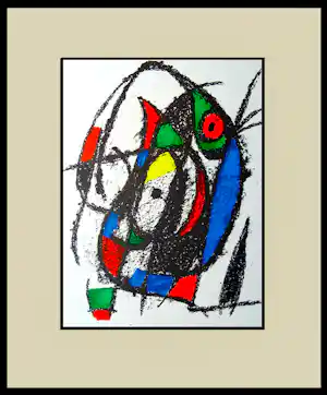 Joan Miro - La Sauterelle - 1975 - Litografía original IV (band II) -ref. Mourlot 1039 verkocht voor € 129!