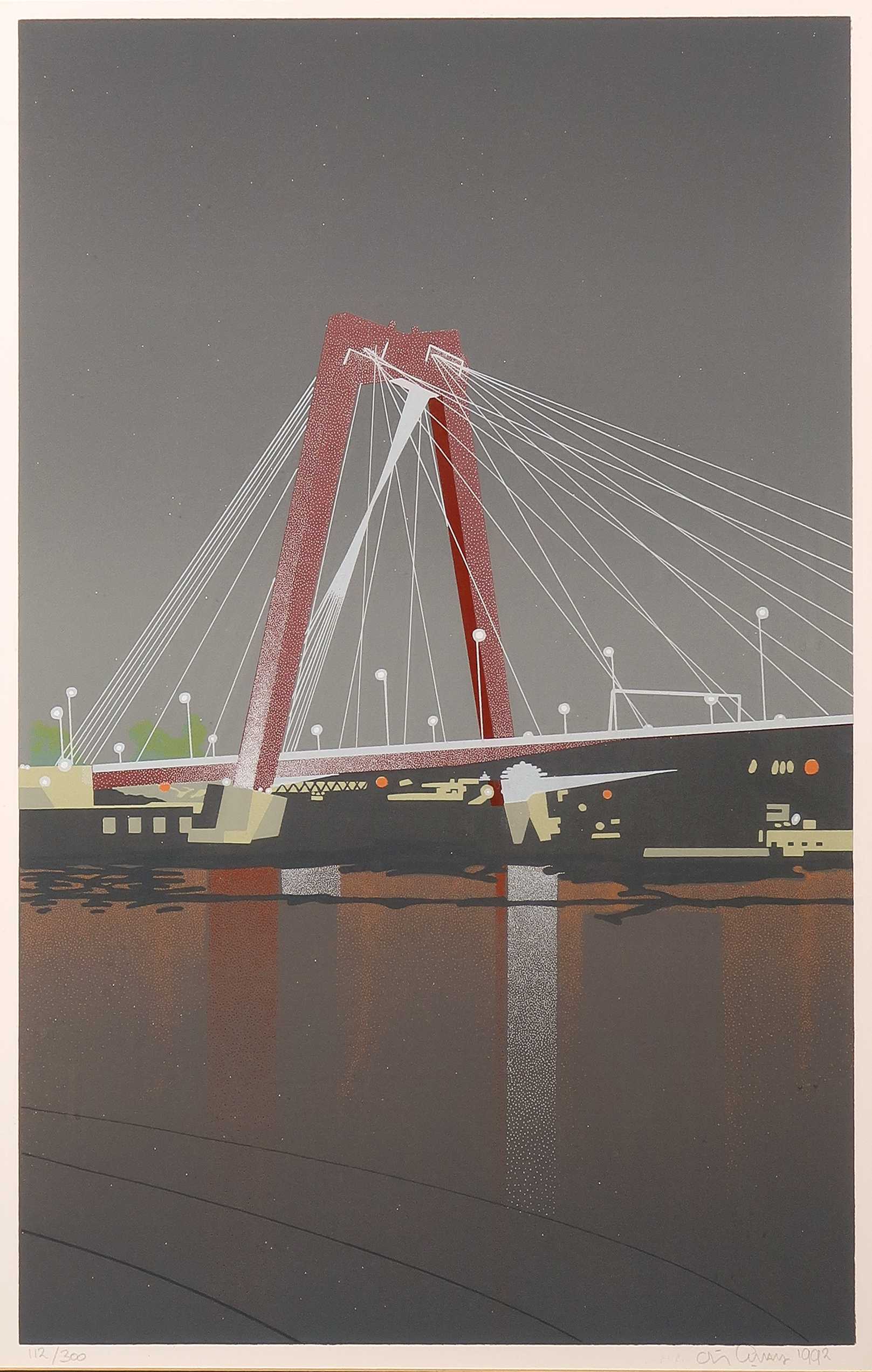 Niet of onleesbaar gesigneerd - Zeefdruk, Brug - Ingelijst kopen? Bied vanaf 1!