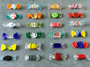 Seguso - 24x Murano Glas Snoepjes / Bonbons / Sweets - Venetië Vintage Kunst Design verkocht voor € 72!