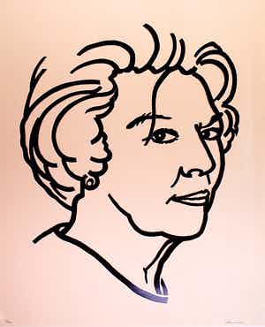 Jeroen Henneman - Koningin Beatrix, gesigneerde zeefdruk in 5 drukgangen, 2001 verkocht voor € 140!