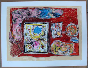 Jacques Doucet - Kleuren litho: Abstracte compositie - Rivages-visages-paysages du Sepik III kopen? Bied vanaf 225!