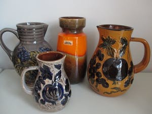 Scheurich Keramik - set van 5 vintage West Germany vazen (waaronder 1 Rumtopf) kopen? Bied vanaf 30!