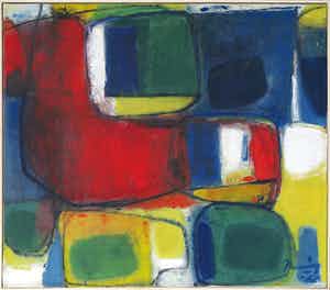 Jaap Nanninga - Olieverf op doek, Compositie - Ingelijst verkocht voor € 14322!