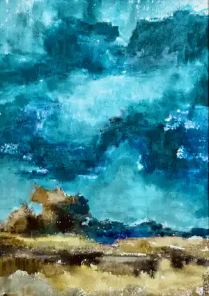 Eugène Eechaut - Bunte abstrakte Landschaft - Pfeiffer Gallery Ausstellung 1977 verkocht voor € 40!
