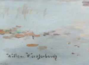 Willem Weissenbruch - Visser op een Hollandse plas kopen? Bied vanaf 1250!