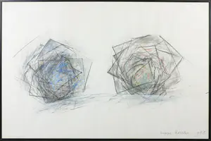 Beppe Kessler - Potloodtekening, Abstracte compositie - Ingelijst kopen? Bied vanaf 1!