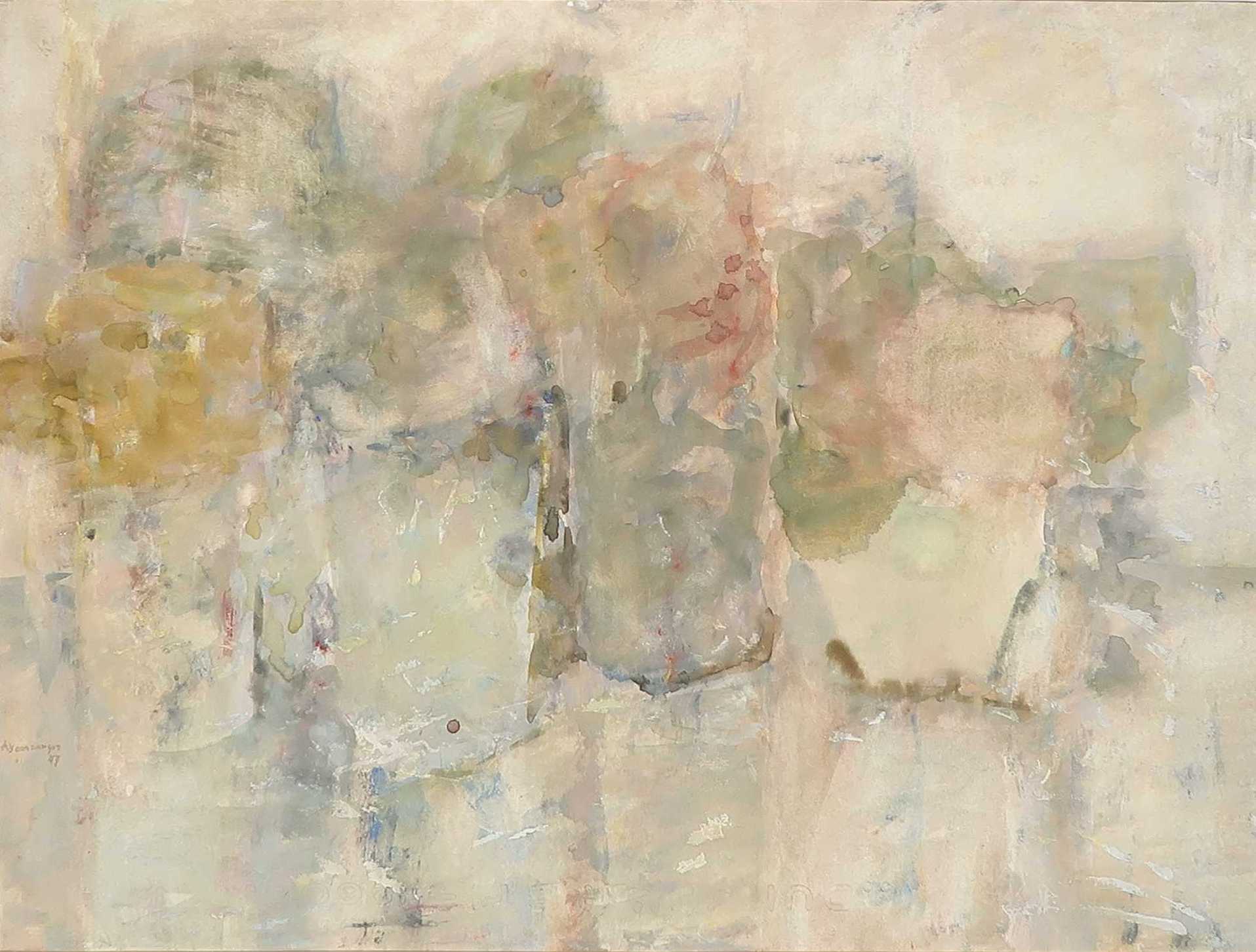 Anton Voorzanger - Gouache op papier, Stilleven verkocht voor € 40!