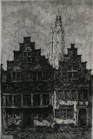 Anton Pieck - Oude gevels Amersfoort kopen? Bied vanaf 100!