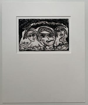 Lotti van der Gaag - gemengde techniek op papier | 'Vienne la nuit sonne l'heure' | 1975 kopen? Bied vanaf 350!
