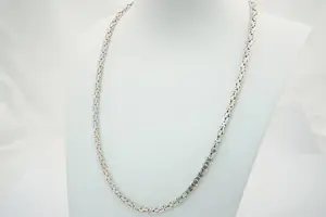 33- Lang & Massief 1e (0.925) gehalte Zilveren zg. "Konings" collier - vierkant kopen? Bied vanaf 60!