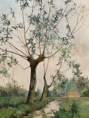 Paul van der Ven - Landschap, bomen langs de sloot kopen? Bied vanaf 75!