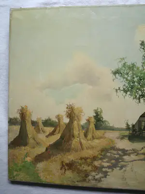 Paul van der Ven - Olieverf op doek , Landschap met boerderij kopen? Bied vanaf 80!