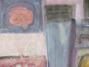 Will Leewens - Abstracte compositie in vormen - Aquarel kopen? Bied vanaf 1!