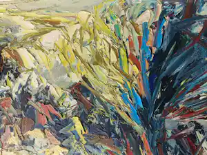 Berry Brugman - Z.T. Waterlandschap, pasteus en abstract verkocht voor € 125!