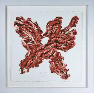 Armando - Materie-ets / Carborundum, Blume IV (Malve) - Ingelijst kopen? Bied vanaf 400!
