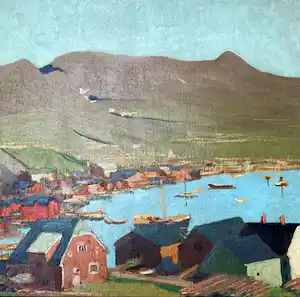 Franck Morse Rummel - Vissershaven aan de poolcirkel (Arctic landscape) verkocht voor € 241!