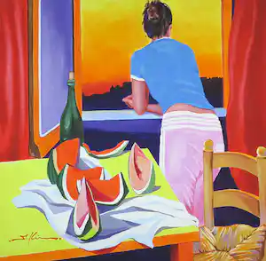 Marco Kooiman - Acryl op doek, Sognando guttuso (Groot) verkocht voor € 350!