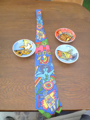 Corneille - zeer mooie zijden originele stropdas + 3 schaaltjes kopen? Bied vanaf 45!