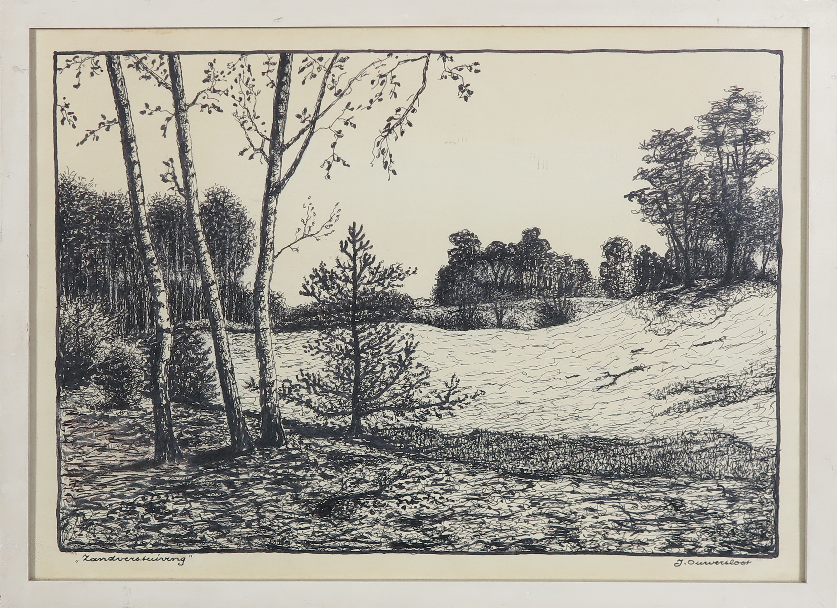 Jan Ouwersloot - Litho, Zandverstuiving verkocht voor € 11!