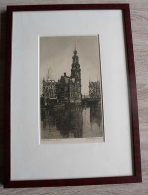 Johannes Josseaud - Ets, Munttoren te Amsterdam kopen? Bied vanaf 35!
