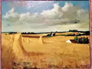 Dick Braam - GROOT WERK!! Korenschoven in landschap verkocht voor € 40!