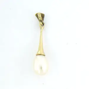 14k geel gouden hanger met een parel - afm. 2.5 cm x 5.9 mm kopen? Bied vanaf 45!