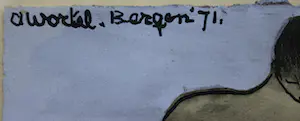 Ans Wortel - Gouache op papier: figuren - 1971 kopen? Bied vanaf 225!