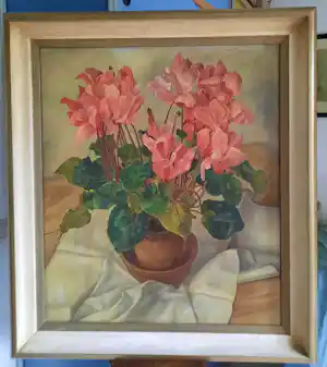 Machiel Brandenburg - Cyclaam in aardewerk pot verkocht voor € 235!