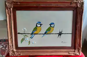Henk Poeder - pimpelmezen op draad neergestreken verkocht voor € 80!
