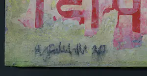 Reg Fallah - Mixed media / collage op paneel, Rajkot (Groot formaat) kopen? Bied vanaf 100!