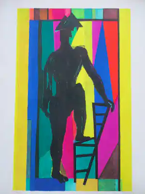 Louis Favre - Creation de l'arlequin - Kleurlitho verkocht voor € 59!