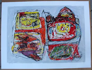 Jacques Doucet - Kleuren litho: Abstracte compositie - Rivages-visages-paysages du Sepik III kopen? Bied vanaf 225!
