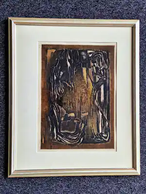 Marcel Fiorini - Erg mooie jaren 60 Ets/aquatint - la Dune aux vignes- kleine oplage - org. lijst verkocht voor € 55!