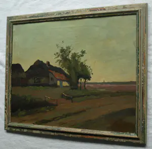Aris Knikker - Ingelijst , Olieverf op doek , Boerderij – Gesigneerd - Lijst, 46 x 56 cm. kopen? Bied vanaf 1!