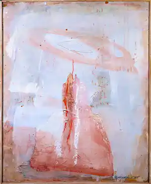 Rineke Kop - Acryl op paneel, Zonder titel - Ingelijst verkocht voor € 116!
