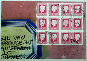 Har Sanders - Ingelijste zeefdruk, Een vreemde postzegel – 1979 – Lijst, 51 x 71 cm verkocht voor € 60!