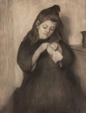 Nicolaas Pieneman - Portret van een meisje met handwerk kopen? Bied vanaf 200!