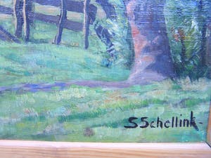 Sam Schellink - Landschap met wilgen kopen? Bied vanaf 40!