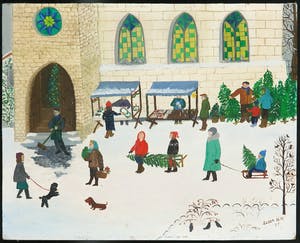 Susan Beekhuis - en anderen - Olieverf op hardboard, Nog één dag en het is Kerstmis kopen? Bied vanaf 1!
