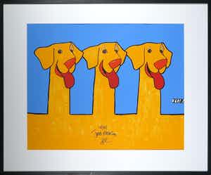 Jacob Herskind - Zeefdruk, The Three Dogs - Ingelijst (Groot) verkocht voor € 80!