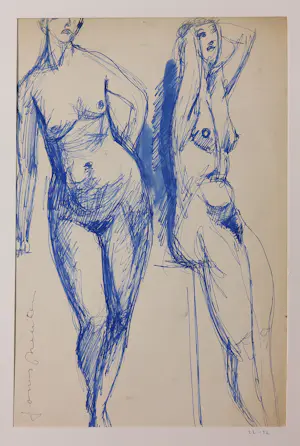 Janus Nuiten - Verschillende technieken, Lot van 39 schetsen van figuren kopen? Bied vanaf 60!