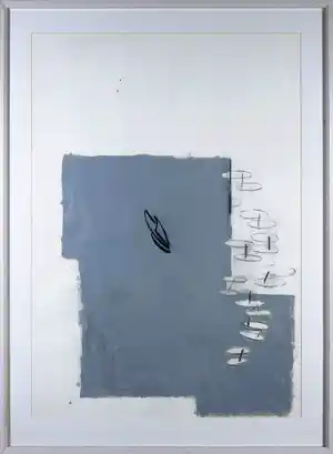 Marten Hendriks - Gemengde techniek op papier, Zonder titel - Ingelijst (Groot) verkocht voor € 87!