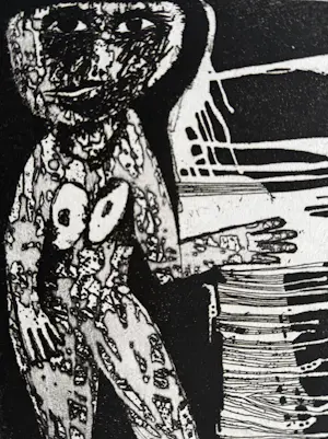 Hans van Draanen - handgesigneerde ets | 'Naakte vrouw' | 1964 kopen? Bied vanaf 80!