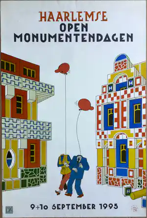 Joost Swarte - Haarlemse Open Monumentendagen 1995 | affiche verkocht voor € 1!