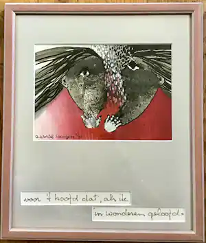 Ans Wortel - Gouache, 1971, hand gesigneerd en ingelijst verkocht voor € 75!