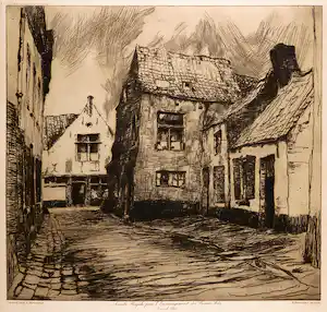 Albert Baertsoen - Ets, Vieille Rue à Malines verkocht voor € 5!